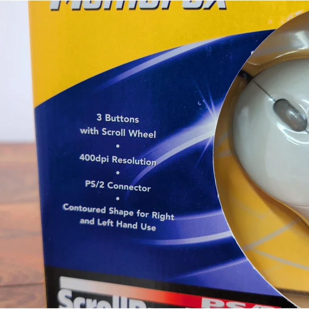 Memorex PS/2 ScrollPro Wired Computer Mouse 3202-2382 NEW IN BOX Scroll Pro